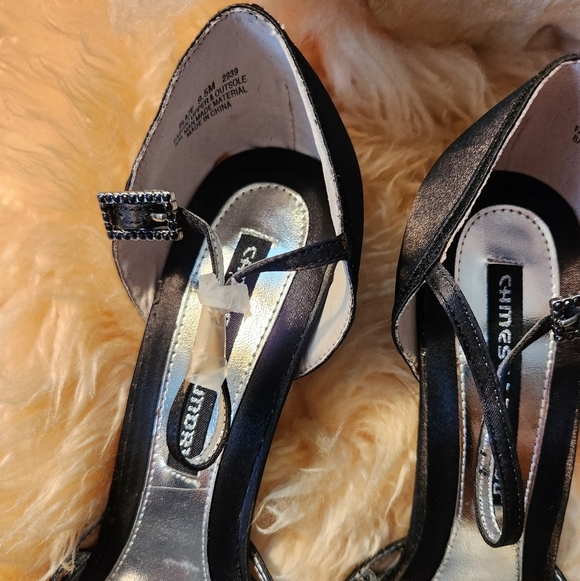 Chinese Laundry Blaze Women's Satin Stilettos w/ Straps Black - Picture 2 of 8